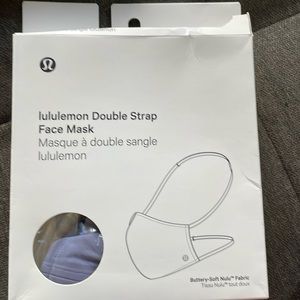 Lululemon double strap face mask in lavender/grey color